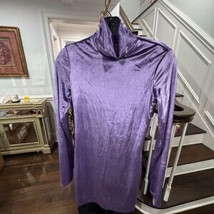 Alice + Olivia Velvet Purple Mini Dress Sample